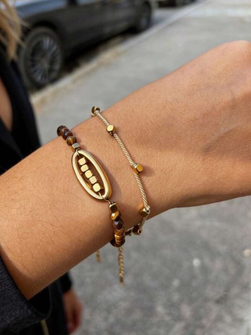 Gold and Brown Beaded 2549